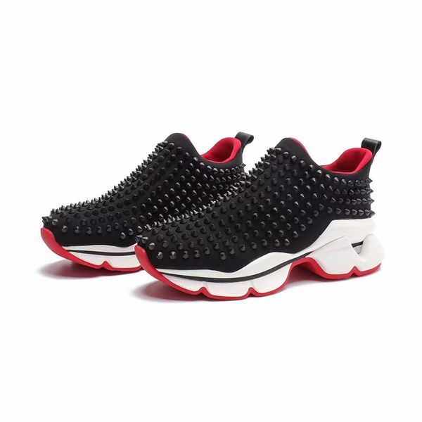 new red bottom spike sock shoe men low sneaker women luxury casual shoes classic pull-on chunky flat sock shoes breathable sneaker, Black
new red bottom spike sock shoe men low sneaker women luxury casual shoes classic pull-on chunky flat sock shoes breathable sneaker, Black