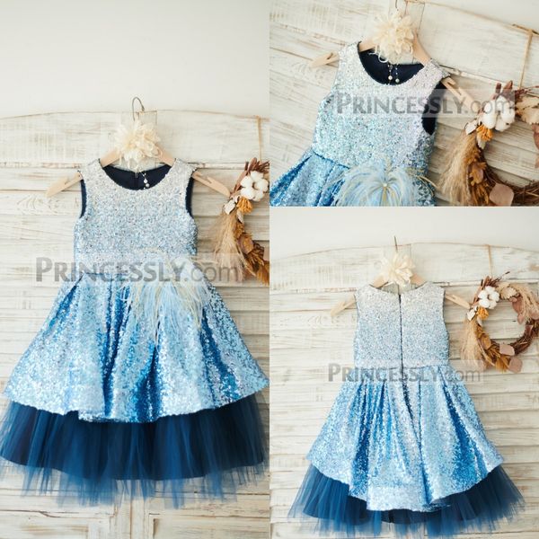 ball gown flower girl dress jewel neck sleeveless sequins feather wedding dress tea length girl' birthday part, White;blue
ball gown flower girl dress jewel neck sleeveless sequins feather wedding dress tea length girl' birthday part, White;blue