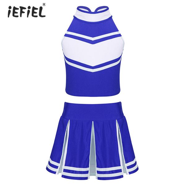 iefiel kids girls cheerleader costume outfits school cosplay party stage performance sleeveless zippered with pleated skirt, White
iefiel kids girls cheerleader costume outfits school cosplay party stage performance sleeveless zippered with pleated skirt, White