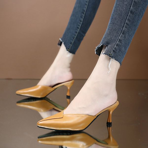 shoes woman 2019 thin heels heeled mules pointed toe butterfly-knot woman's slippers shallow med high new soft cover slides, Black
shoes woman 2019 thin heels heeled mules pointed toe butterfly-knot woman's slippers shallow med high new soft cover slides, Black