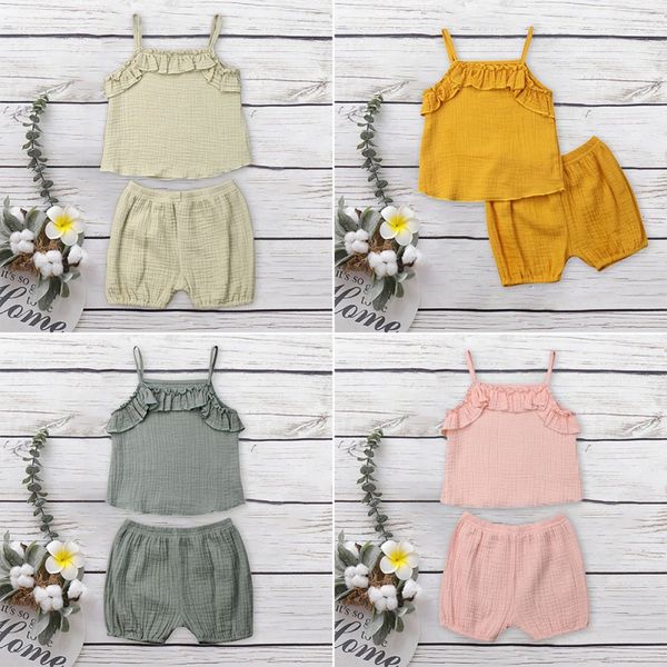 baby girls clothing set summer baby girls sleeveless sling vest +shorts 2pcs children cotton linen clothes suits new, White
baby girls clothing set summer baby girls sleeveless sling vest +shorts 2pcs children cotton linen clothes suits new, White
