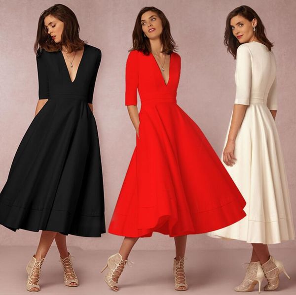 2019 fashion dress europe and the united states high-end new deep v sleeve dress in the long dress fashion women's clothing, Black;gray
2019 fashion dress europe and the united states high-end new deep v sleeve dress in the long dress fashion women's clothing, Black;gray