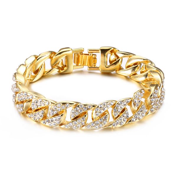 18k gold cuban chain bracelets punk bangle for men hip hop 14mm 23cm iced out crystal miami bracelet the hip hop king jewelry bangles gift, Black
18k gold cuban chain bracelets punk bangle for men hip hop 14mm 23cm iced out crystal miami bracelet the hip hop king jewelry bangles gift, Black