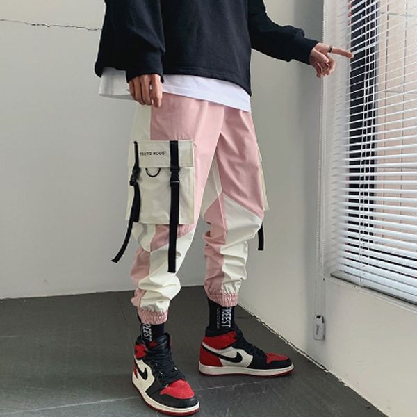 primavera verão dos homens grandes fitas de bolso retalhos rosa calças de carga estilo rua hip hop punk corredores dos homens ja, Black
primavera verão dos homens grandes fitas de bolso retalhos rosa calças de carga estilo rua hip hop punk corredores dos homens ja, Black
