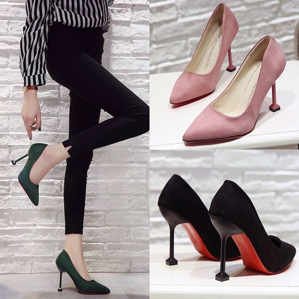2018 new korean version 10cm black wild suede high heels fashion wild high heels comfortable pointed
2018 new korean version 10cm black wild suede high heels fashion wild high heels comfortable pointed