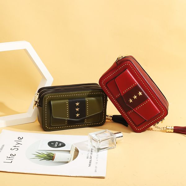 2019 summer new rivet fashion leather handbag shoulder diagonal small square shoulder bag ladies leather camera bag
2019 summer new rivet fashion leather handbag shoulder diagonal small square shoulder bag ladies leather camera bag