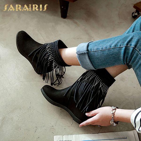 sarairis 2019 big size 43 increasing heels dropship ankle boots woman shoes fringe slip on add fur shoes women boots female, Black
sarairis 2019 big size 43 increasing heels dropship ankle boots woman shoes fringe slip on add fur shoes women boots female, Black