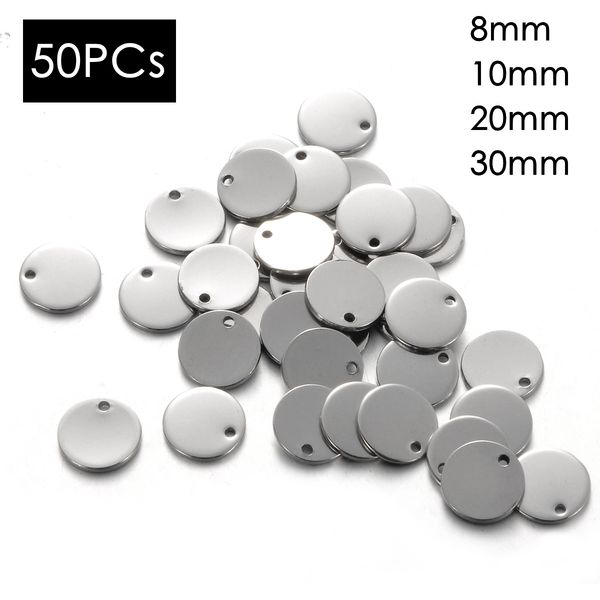 50pcs - 8/10/20/30mm stainless steel round dog tag pendants stamping blanks pendants for necklaces diy jewelry making, Silver
50pcs - 8/10/20/30mm stainless steel round dog tag pendants stamping blanks pendants for necklaces diy jewelry making, Silver