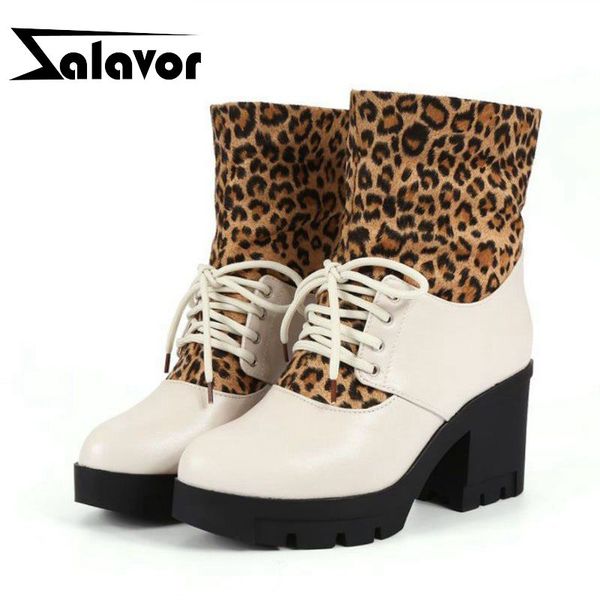 zalavor leopard women ankle boots autumn winter warm shoes lace up round toe square heels shoes women footwear size 34-43, Black
zalavor leopard women ankle boots autumn winter warm shoes lace up round toe square heels shoes women footwear size 34-43, Black