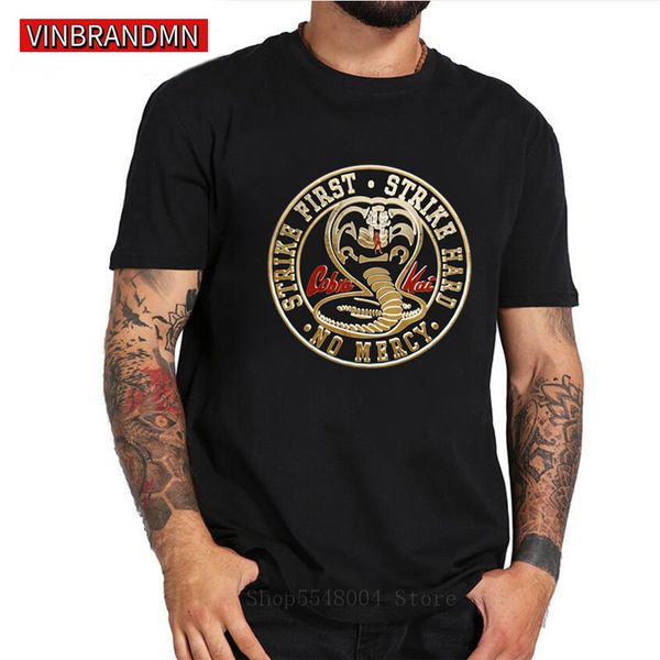 new classic cobra kai t shirts men snake king no mercy strike first strike hard t-shirts karate kids tshirt boys tee, White;black
new classic cobra kai t shirts men snake king no mercy strike first strike hard t-shirts karate kids tshirt boys tee, White;black