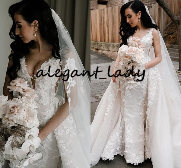 3d floral fishtail mermaid wedding dresses with detachable train 2020 v-neck lace country boho princess arabic bride dress, White
3d floral fishtail mermaid wedding dresses with detachable train 2020 v-neck lace country boho princess arabic bride dress, White