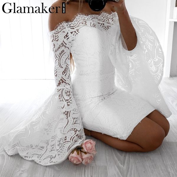 off shoulder lace women dress robe flare sleeve bodycon summer dress evening party elegant vestido de festa, White;black
off shoulder lace women dress robe flare sleeve bodycon summer dress evening party elegant vestido de festa, White;black