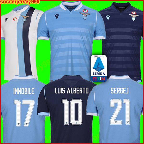 19 20 lazio soccer jersey 2019 ss lazio football shirts luis alberto camiseta de fútbol immobile sergej maillot de foot maglia da calcio, Black;yellow