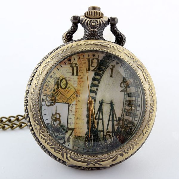 fashion ferris wheel bronze women open face quartz pocket watch pendant with necklace chain mens women gifts, Slivery;golden
fashion ferris wheel bronze women open face quartz pocket watch pendant with necklace chain mens women gifts, Slivery;golden