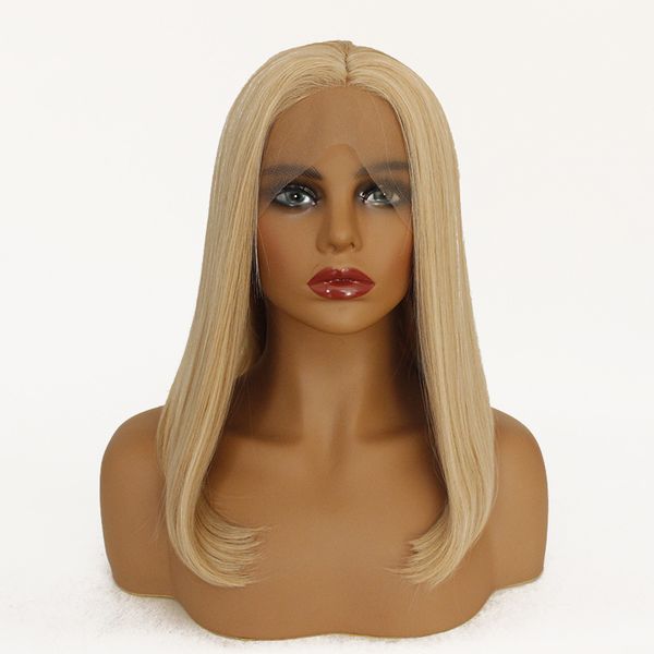 new designer fashion lace front wig selling light blonde synthetic hair medium and long bobo straight hair split full head set, Black;brown
new designer fashion lace front wig selling light blonde synthetic hair medium and long bobo straight hair split full head set, Black;brown