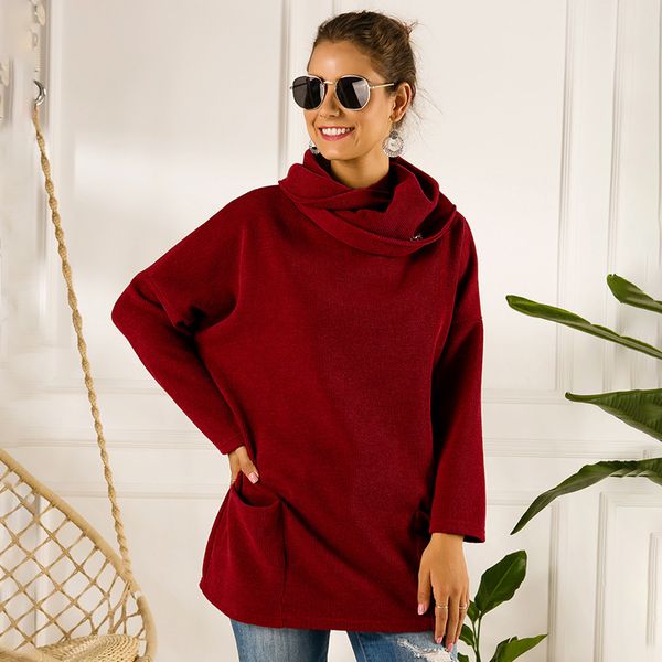 twisted turtleneck women's sweaters long sleeve pockets ladies pullovers 2019 autumn winter warm loose casual female jumpers, White;black
twisted turtleneck women's sweaters long sleeve pockets ladies pullovers 2019 autumn winter warm loose casual female jumpers, White;black