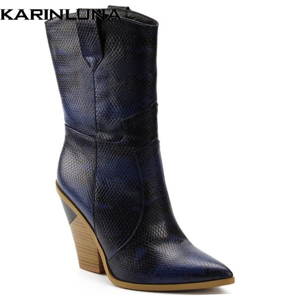 karinluna 2019 brand colors chic large size 46 chunky heels retro mid-calf boots shoes western boots women's shoes woman, Black
karinluna 2019 brand colors chic large size 46 chunky heels retro mid-calf boots shoes western boots women's shoes woman, Black