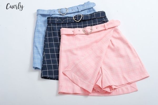 new polyester summer high waist fashion sweet sashes women shorts skirt slim shorts skirts casual zipper plaid pink blue preppy style, White;black
new polyester summer high waist fashion sweet sashes women shorts skirt slim shorts skirts casual zipper plaid pink blue preppy style, White;black