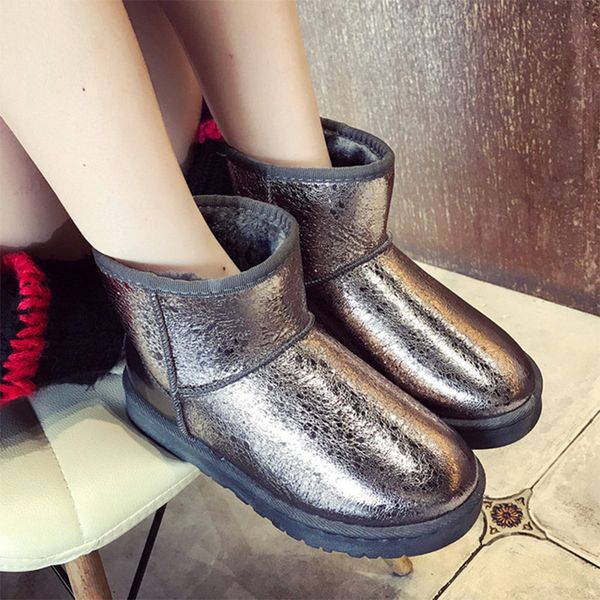 women winter waterproof snow boots ladies slip on ankle boot women's platform short plush woman warm patent leather female shoes, Black
women winter waterproof snow boots ladies slip on ankle boot women's platform short plush woman warm patent leather female shoes, Black