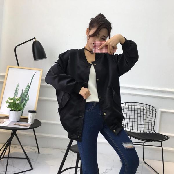 new style bf ulzzang lettered baseball uniform jacket women's mid-length loose-fit korean-style versatile student top, Black
new style bf ulzzang lettered baseball uniform jacket women's mid-length loose-fit korean-style versatile student top, Black