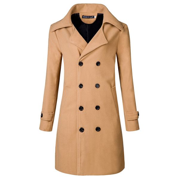men's trench coat winter new long outerwear slim windbreaker wool coats masculina, Black
men's trench coat winter new long outerwear slim windbreaker wool coats masculina, Black