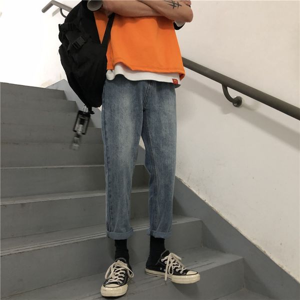 autumn new jeans men fashion washed solid color casual denim long section man streetwear wild hip hop loose straight jeans, Blue
autumn new jeans men fashion washed solid color casual denim long section man streetwear wild hip hop loose straight jeans, Blue