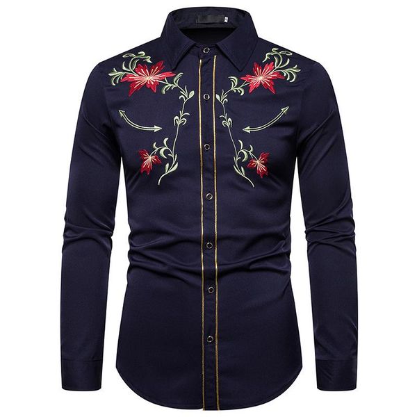 men's shirt fashion flowers embroidered mens dress shirts long sleeve blouse men new black white navy new, White;black
men's shirt fashion flowers embroidered mens dress shirts long sleeve blouse men new black white navy new, White;black