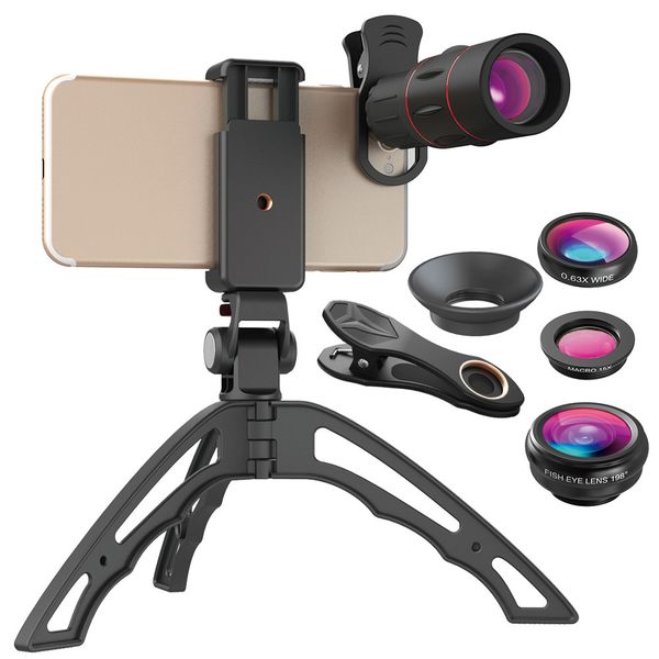 18x high-definition telep wide-angle macro fisheye four-in-one lens + mini tripod for iphone samsung smartphone travel hunting
18x high-definition telep wide-angle macro fisheye four-in-one lens + mini tripod for iphone samsung smartphone travel hunting