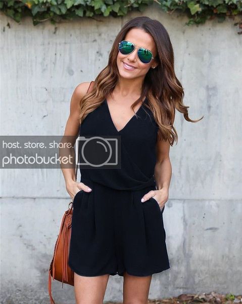 fashion women's ladies stylish solid holiday v neck sleeveless summer casual chiffon mini jumpsuits rompers playsuit beach wear, Black;white
fashion women's ladies stylish solid holiday v neck sleeveless summer casual chiffon mini jumpsuits rompers playsuit beach wear, Black;white