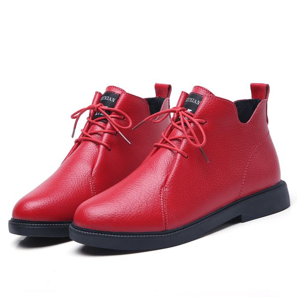 autumn and winter new casual leather women's boots women's shoes, lace-up plus cotton middle help cotton shoes boots, Black
autumn and winter new casual leather women's boots women's shoes, lace-up plus cotton middle help cotton shoes boots, Black