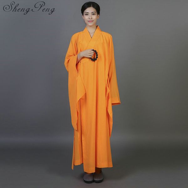 women long sleeve buddhist monk robes pure color female shaolin monk uniform traditional chinese clothing for women q261, Red
women long sleeve buddhist monk robes pure color female shaolin monk uniform traditional chinese clothing for women q261, Red