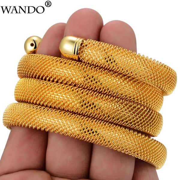 wando new 4pcs copper wire gold colour bangles for women/girl trendy round open bracelet ramadan dubai wedding jewelry gifts b14, Black 
wando new 4pcs copper wire gold colour bangles for women/girl trendy round open bracelet ramadan dubai wedding jewelry gifts b14, Black