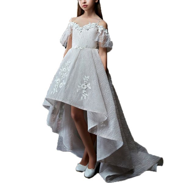 white lace flower girl dresses wedding party off the shoulder high low kids ball gown first holy communion little girls dress, Red;yellow
white lace flower girl dresses wedding party off the shoulder high low kids ball gown first holy communion little girls dress, Red;yellow