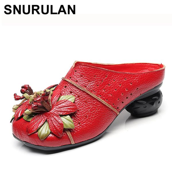 snurulan genuine leather summer mules shoes women sandals mid heel hollow leather slides women2020 round heel flower slippers, Black
snurulan genuine leather summer mules shoes women sandals mid heel hollow leather slides women2020 round heel flower slippers, Black