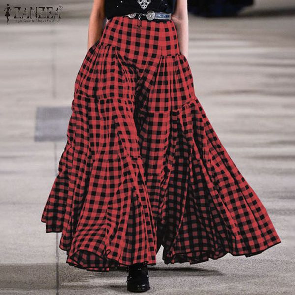 zanzea vintage women summer high waist plaid checked long skirts bohemian pleated skirts casual maxi party faldas saia, Black
zanzea vintage women summer high waist plaid checked long skirts bohemian pleated skirts casual maxi party faldas saia, Black