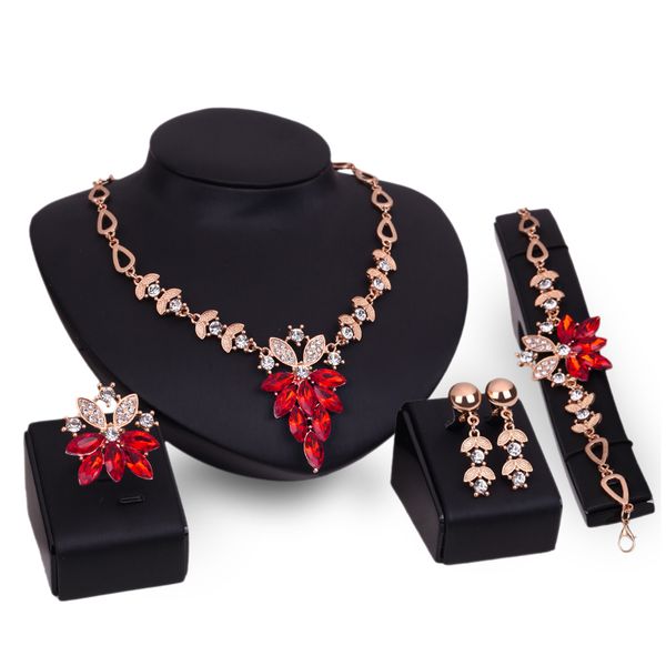 african bridal jewelry sets women red crystal flower shape wedding jewelry sets, Slivery;golden
african bridal jewelry sets women red crystal flower shape wedding jewelry sets, Slivery;golden