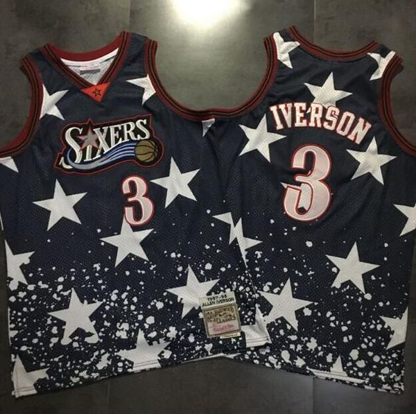 men's basketball philadelphia 76ers 3 allen iverson 1997-98 black/white hardwoods classics retro jersey and short, Black;red
men's basketball philadelphia 76ers 3 allen iverson 1997-98 black/white hardwoods classics retro jersey and short, Black;red