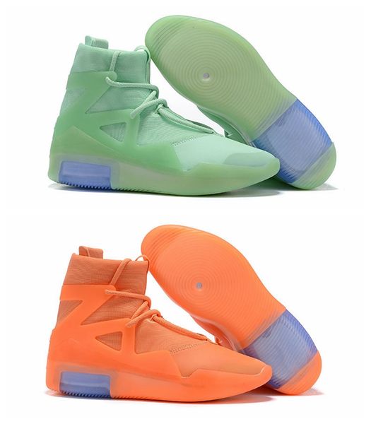 

2019 new fear of god 1 orange pulse frosted spruce mens designer shoes for men sneakers fog boots sports zoom trainers size 12