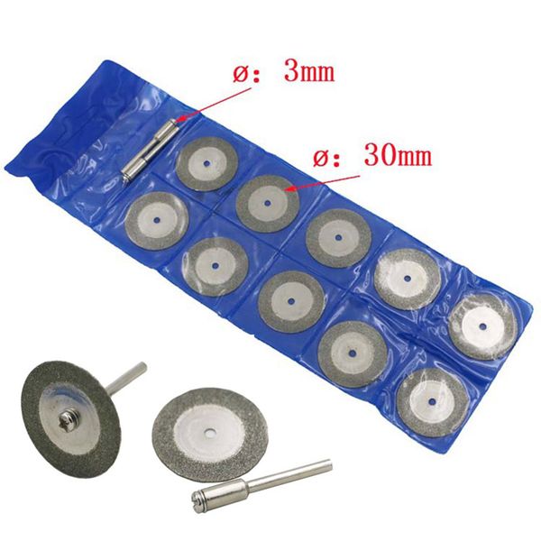 

10 pcs/ set 30mm diamond coated rotary cutting cut off blade wheels disc kits new jan88