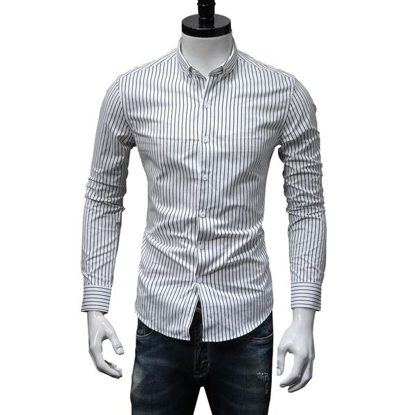 men's dress shirts spring autumn long sleeve shirt 100% cotton korean black and white stripe business size -4xl, White;black
men's dress shirts spring autumn long sleeve shirt 100% cotton korean black and white stripe business size -4xl, White;black