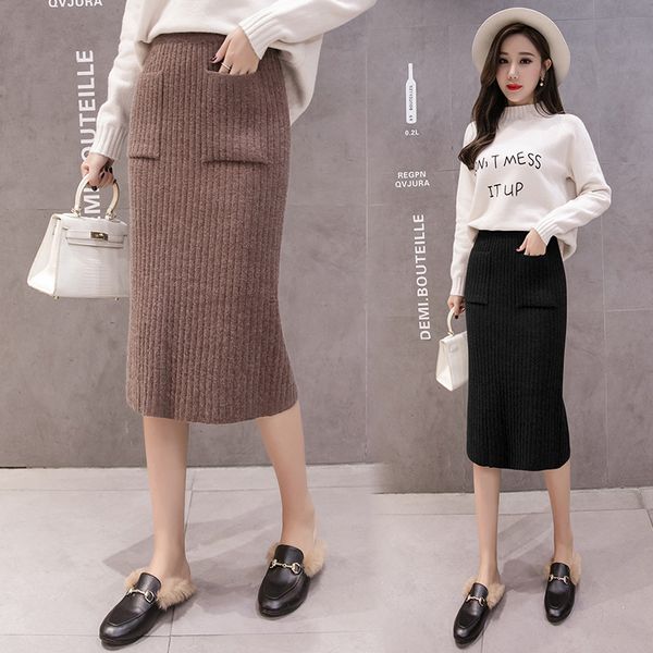 2019 autumn new women knitting bodycon skirt high waist slim fit vintage women winter midi skirt faldas jupe femme saia, Black
2019 autumn new women knitting bodycon skirt high waist slim fit vintage women winter midi skirt faldas jupe femme saia, Black