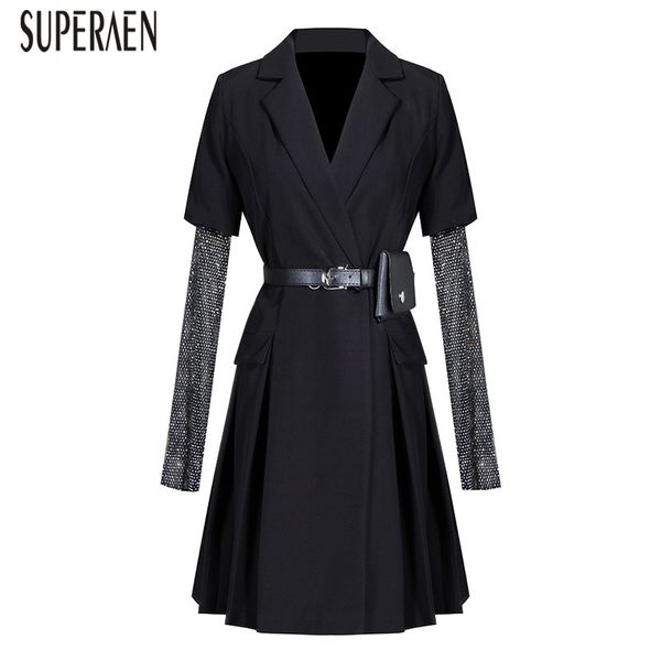 superaen 2020 spring new suit dress women solid color fashion ladies dress long sleeve korean style women clothing, Black;gray
superaen 2020 spring new suit dress women solid color fashion ladies dress long sleeve korean style women clothing, Black;gray