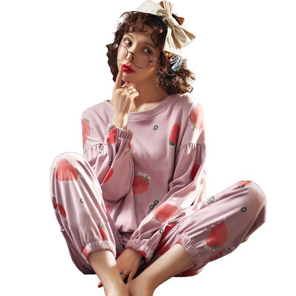 pajamas women autumn and winter 100% cotton long sleeve sleepwear korean pyjama femme cute casual homewear set, Black;red
pajamas women autumn and winter 100% cotton long sleeve sleepwear korean pyjama femme cute casual homewear set, Black;red