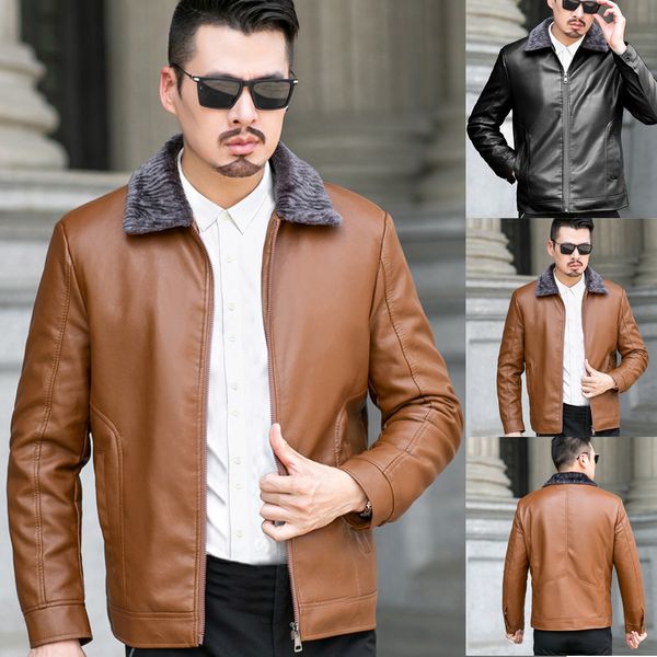 fashion men autum winter solid outwear leather jacket warm coat clothing us size up to 3xl hip hop slim fit pilot coat streetwea, Black;brown
fashion men autum winter solid outwear leather jacket warm coat clothing us size up to 3xl hip hop slim fit pilot coat streetwea, Black;brown