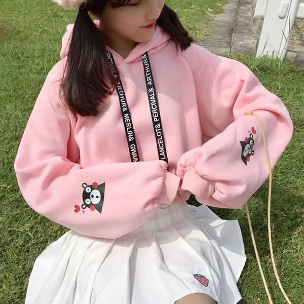 women fashion autumn winter cute hooded sweatshirts sweet style cartoon print ribbon kawaii hoodies student harajuku fleece, Black
women fashion autumn winter cute hooded sweatshirts sweet style cartoon print ribbon kawaii hoodies student harajuku fleece, Black