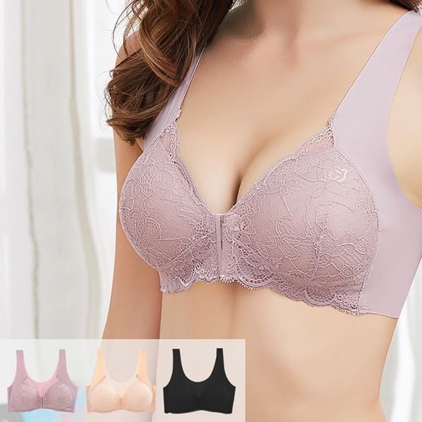 adjustable seamless bras sports front closure elastic v-neck push up underwear breathable lace trim comfort sports wireless bra, White;black
adjustable seamless bras sports front closure elastic v-neck push up underwear breathable lace trim comfort sports wireless bra, White;black
