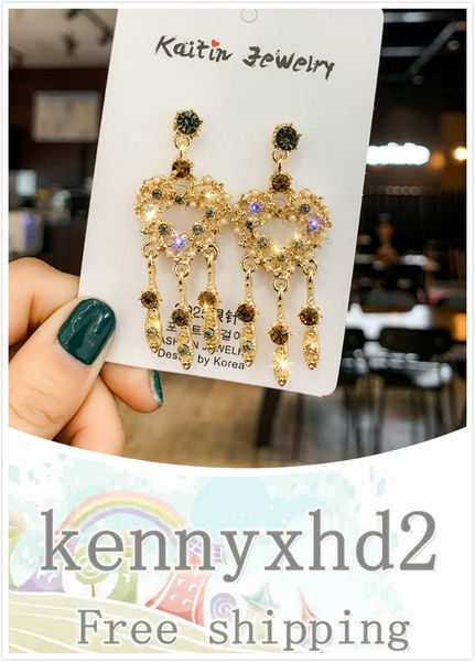 925 silver needle baroque retro love diamond long earrings female korean personality net red earrings earrings, Golden
925 silver needle baroque retro love diamond long earrings female korean personality net red earrings earrings, Golden