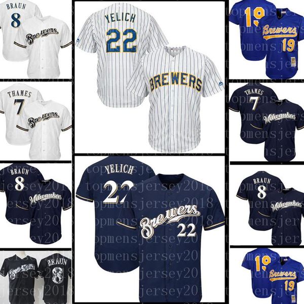 Christian Yelich Milwaukee 22 Brewers Jersey 8 Ryan Braun 7 Eric Thames 19 Robin Yount Embroidery stitched Baseball Jerseys 2020
Christian Yelich Milwaukee 22 Brewers Jersey 8 Ryan Braun 7 Eric Thames 19 Robin Yount Embroidery stitched Baseball Jerseys 2020