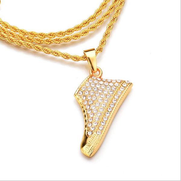 fashion charm men women hip-hop gold alloy crystal rhinestone shoe pendant necklace jewelry delicately shoe necklace, Silver
fashion charm men women hip-hop gold alloy crystal rhinestone shoe pendant necklace jewelry delicately shoe necklace, Silver