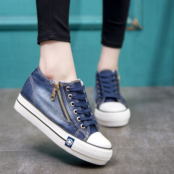 2020 women wedge heels shoes thick soled lady's canvas pumps shoes fashion women platform casual high heel cowboy b530, Black
2020 women wedge heels shoes thick soled lady's canvas pumps shoes fashion women platform casual high heel cowboy b530, Black
